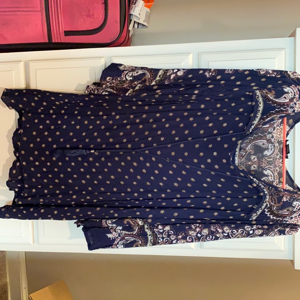 Navy patterned dress